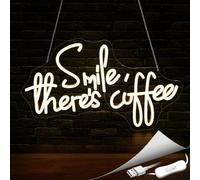 LYNMTPJ Panneau néon LED « Tout ce dont vous avez besoin, c'est de l'amour » Décoration murale USB/Économie d'énergie Convient for les locations Cadeau(Smile There's Coffee)