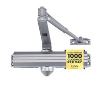 LYNN HARDWARE Ferme-porte commercial moyen/robuste - DC7016 monté en surface, grade 1 ADA et UL, résistant au feu pendant 3 heures, taille réglable 1 à 6 pour les entrées et les vitrines en aluminium