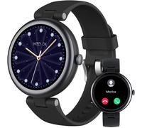 Lynn Montre Connectée Femme Ronde Petite 1,09 Pouce Elegante Montre Sport Cardio Podometre Marche Saturation Oxygène Montre Intelligente Multifonctions Idee Cadeau Noel Femme Noir[Z1807]