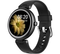 Lynn Montre Connectée Femme Ronde Petite 1,09 Pouce Elegante Montre Sport Cardio Podometre Marche Saturation Oxygène Montre Intelligente Multifonctions Idee Cadeau Noel Femme Noir
