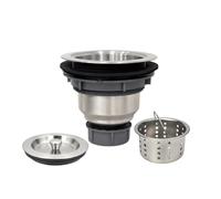 LYNNADO Kit d’assemblage de filtre d’évier de cuisine avec crépine, panier de vidange, bouchon et couvercle en acier inoxydable 304, 8,9 cm, brossé
