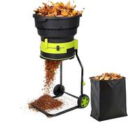 LYNNEYING Broyeur Compost Jardin, Déchiqueteuse Broyeur Feuilles Électrique, Ouverture Trémie 53cm, Technologie Sans Lames, Nettoyage Rapide Jardin, Compost, Débroussaillage(Powercord*40m)