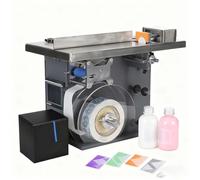 LYNNEYING Machine À Étiqueter Angle Droit Semi-Auto,15-30 Pcs/Min,Microcontrôle PLC,Léger,Ajustement Longueur, Étiqueteuse Boîtes Angle 90°,Emballages Alimentaires/Pharmaceutiques,Précision ±0.5mm