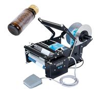 LYNNEYING Machine D'Étiquetage, Applicateur Électrique Semi-Automatique avec Pédale, 30-40 Pièces/Min, Diamètre 20-100mm, pour Verre, Plastique, Métal, Pots De Thé(Upgrade)