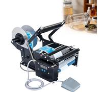 LYNNEYING Machine Électrique D'Étiquetage, 36W Étiqueteuse Semi-Automatique, Diamètre 20-100mm, pour Bouteilles en Verre, Plastique, Métal(Standard)