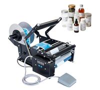 LYNNEYING Machine Électrique D'Étiquetage, Étiqueteuse Professionnelle, Diamètre 20-100mm, 30-40 Pièces/Min, pour Cosmétiques, Aliments, Boissons, Te, Produits Chimique(Standard)