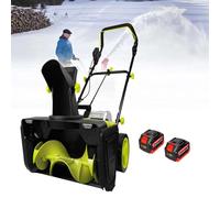LYNNEYING Pelle À Neige sans Fil, Pelle À Vis À Neige Maniables avec Angle Réglable, Dégage Une Largeur 50Cm, Parfaite pour Terrasses, Marches Et Espaces Étroits Professionnels