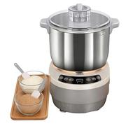 LYNNEYING Pétrin automatique en acier inoxydable 304, moteur CC 200 W, fonction de fermentation, minuterie par micro-ordinateur, 5 L/7 L pour pain/levain/raviolis(7L)