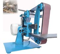 LYNNEYING Ponceuse d'établi, ponceuse à bande verticale et horizontale, ponceuse à bande entièrement en acier, machine de polissage, vitesse variable, 5 bandes, pour atelier bois et métal(750W)