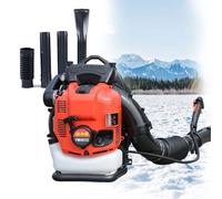 LYNNEYING Souffleur À Dos Professionnel 4 Temps, Souffleur Dorsal À Essence 125CC 12CV, 1110 CFM 10000 TR/Min, sans Mélange, Harnais Ergonomique, pour Jardin et Neige, Cadeaux pour Papa(红Red5.5kw)