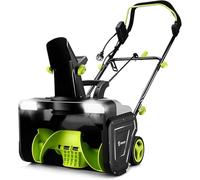 LYNNEYING Souffleuse À Neige sans Fil, Modèle sans Balais 40V 50Cm, Double Lumières LED, Goulot Rotatif 180°, 2×4,0Ah Batteries Et Chargeur, pour Maisons, Écoles, Propriétés Et Allées