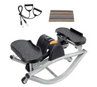 LYNNEYING Step Latéral Oscillant À Double Action, Machine d'exercice À Domicile avec Écran LCD, Idéale pour Le Raffermissement des Jambes, des Fessiers Et De La Ceinture Abdominale(Gray)