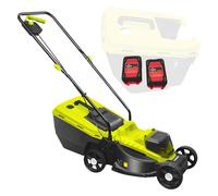 LYNNEYING Tondeuse À Gazon sans Fil 40V, Tondeuse à Gazon Électrique Moteur sans Balais, Coupe 33Cm, 3 Réglages Hauteur, Sac Herbe 45L, 2x4.0Ah Batteries, Petites À Moyennes Pelouses(2 Batteries)