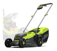 LYNNEYING Tondeuse Électrique, 40V Tondeuse sans Fil Poussée avec Double 4.0Ah Batteries, Coupe 33Cm, 3 Réglages Hauteur, Sac Herbe 45L, pour Pelouses Résidentielles Jardin, Parc(4 Batteries)