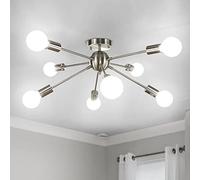 LynPon Lustre blanc vieilli à 8 lumières en bois français rétro, plafonnier rustique de ferme, luminaire vintage pour salon, salle à manger, chambre à coucher, cuisine, couloir