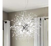 LynPon Lustre Pissenlit Nickel 8 Lampes Chrome Sputnik Lustres Feu d'artifice Suspension Luminaire Industrielle Plafonnier Pour Salon Chambre (Dia 40CM)