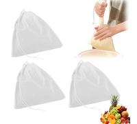 Lynqvor 3 Pièces Sac Filtre Nylon 200 Microns -30x45cm - Idéal pour Brassage de Bière, Jus de Fruits, Lait Végétal, Confiture, Vin et Huile - Filtration Efficace et Durable