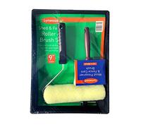 Lynwood Lot de 3 Rouleaux de Peinture pour Bois de clôture d'abri de Jardin | avec Plateau et Pinceau | pour conservateurs et traitements du Bois | 22,9 cm