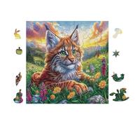 Lynx 100 Pièces Puzzle Collectionneur en Voitureton Haute Qualité Haute Difficulté Décoration Murale Oeuvre d'art Cadeau Noël Premium 28x28cm