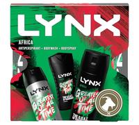 LYNX Africa Trio Coffret cadeau déodorant gel douche, spray pour le corps et anti-transpirant parfait pour sa routine quotidienne 3 pièces