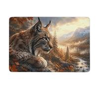 Lynx Autumn Hunter Tapis à Poils Courts 150 x 100 cm, Doux et Antidérapant | Tapis antidérapant : convient aux petits espaces; avec impression par transfert thermique; pour salon