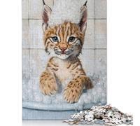 Lynx Bath Time Puzzle 1000 Pièces Educa Jouet en Bois Jeu D'Intelligence Décoration Intérieure Jeu Éducatif Challenge Toy Adultes & Enfants des 14 Ans 1000pcs (75x50cm)