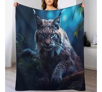 Lynx Couverture Duveteuse Douce Légère Couvertures en Peluche Souple pour Lit Sofa Canapé-lit 130×150cm