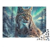 Lynx dans la Neige 1000 Pièces Puzzle Adulte Papier Recy nti-Stress Difficile pour Experts Livraison Rapide avec Affiche Guide 38x26cm/1000pcs