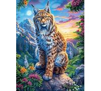 Lynx dans Le Jardin de Montagne 1000 Pieces Casse-tête Personne Âgée en Carton Épais Haute Densité Peinture à l'huile Animaux et Plantes Facile Débutant Thérapie Occupationnelle Anti-Stress Petit Pr