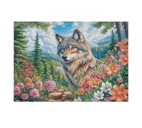 Lynx dans Un Champ de Fleurs 300 Pièces Puzzle Collectionneur en Carton Rigide sans Déformation Haute Difficulté Niveau Expert Décoration Murale Cadeau Fête 300 PCS