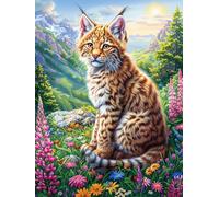 Lynx dans Un Jardin Fleuri de Montagne Puzzle 300 Pièces pour Adultes Vision Unique Educa Jeu De Réflexion Divertissement Créatif Cadeau Famille 300 PCS