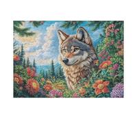 Lynx en forêt 300 Pièces Puzzle Amateur d'art en Carton Anti-Déchirure Difficile Niveau Expert Décoration Murale Salon Idée Cadeau Saint Valentin 300 PCS
