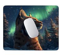 lynx et aurore boréale Tapis de Souris Petit Format 36 x 30 cm V-746