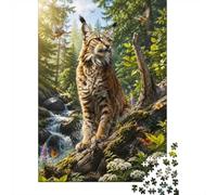 Lynx Forêt 1000 Pièces Mini Puzzle pour Adultes | 52x38cm Carton, Décor Maison, Coupe Précise, Cadeau Anniversaire, Détente Esprit