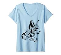 Lynx Grand félin Félin T-Shirt avec Col en V