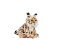 Lynx gris assis peluche 24cm