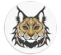 Lynx Head 1000 Pièces Puzzles Convient Aux Adultes Aux Enfants Dope Puzzle Ronds Cadeau Les Anniversaires Jeu D'Intelligence Puzzle Bricolage pour Décoration D’intérieur 1000pcs (67.5x67.5cm)