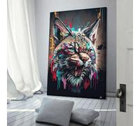 LYNX Panorama Set Right 2 Affiches Murales Pour Salle De Bain, Décoration Mignonne Pour Chambre, Prêtes À Accrocher, Grande Toile Murale Pour Salon 12x18inch(30x45cm)