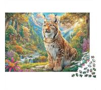 Lynx Puzzle 1000 Pièces, Difficile Puzzles pour Adults Enfant, Jeu De Défi Intellectuel 70x50cm/1000pcs