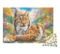 Lynx Puzzle 1000 Pièces, Difficile Puzzles pour Adults Enfant, Jeu De Défi Intellectuel 70x50cm/1000pcs