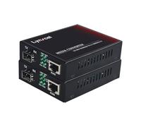 Lynxcel Convertisseur de média fibre Gigabit, convertisseur SFP ouvert SFP vers Ethernet, convertisseur Ethernet fibre 10/100/1000Base-TX vers 1000Base-FX, prend en charge les modules SFP Gigabit, 1
