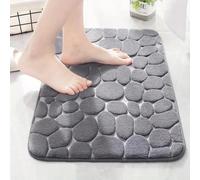 Lynxsd Tapis de bain antidérapant - Tapis de douche absorbant lavable - Tapis de sécurité et de confort pour salle de bain et chambre à coucher - Accessoire décoratif (gris)