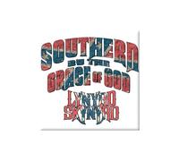 Lynyrd Skynyrd - Aimant de réfrigérateur SOUTHERN BY THE GRACE OF GOD (Taille unique) (Blanc/Bleu/Rouge)