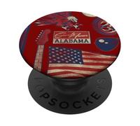 Lynyrd Skynyrd Collage Sweet Home Alabama Drapeau américain Biker Band PopSockets PopGrip Adhésif