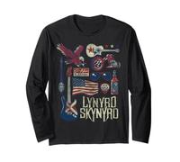 Lynyrd Skynyrd Collage Sweet Home Alabama Drapeau américain Biker Manche Longue