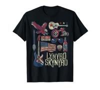 Lynyrd Skynyrd Collage Sweet Home Alabama Drapeau américain Biker T-Shirt