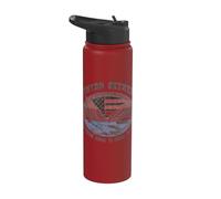 Lynyrd Skynyrd Drapeau américain avec logo du Southern Rock Here to Stay Biker Stainless Steel Insulated Water Bottle
