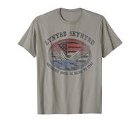 Lynyrd Skynyrd Drapeau américain avec Logo du Southern Rock Here to Stay Biker T-Shirt