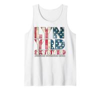 Lynyrd Skynyrd Drapeau Logo USA Stars Rayures Années 70 Rock Southern Débardeur