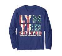 Lynyrd Skynyrd Drapeau Logo USA Stars Rayures Années 70 Rock Southern Manche Longue